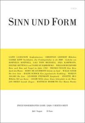 Sinn und Form 4/2020 | Buch | 978-3-943297-54-6 | sack.de