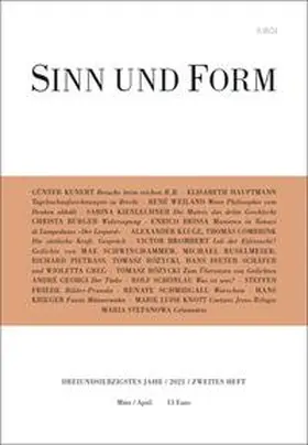  SINN UND FORM 2/2021 | Buch |  Sack Fachmedien