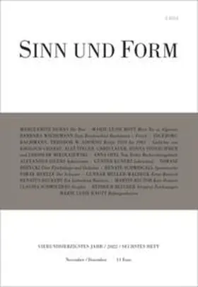  SINN UND FORM 6/2022 | Buch |  Sack Fachmedien