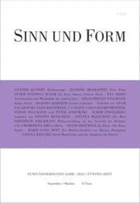  Sinn und Form 5/2023 | Buch |  Sack Fachmedien