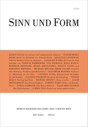  Sinn und Form 4/2025 | Buch |  Sack Fachmedien