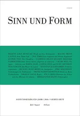  Sinn und Form 4/2026 | Buch |  Sack Fachmedien