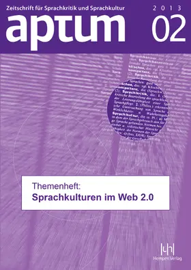 Arendt |  Aptum, Zeitschrift für Sprachkritik und Sprachkultur 9. Jahrgang, 2013, Heft 2 | Buch |  Sack Fachmedien