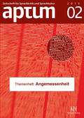 Arendt / Schäfer / Schiewe |  Aptum, Zeitschrift für Sprachkritik und Sprachkultur 11. Jahrgang, 2015, Heft 2 | Buch |  Sack Fachmedien