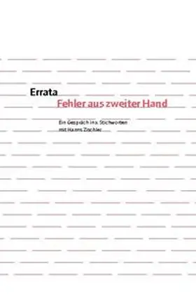 Zischler |  Errata. Fehler aus zweiter Hand | Buch |  Sack Fachmedien