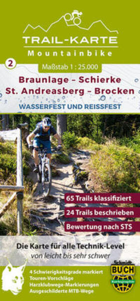 Schmidt | MTB (Mountain-Bike) Trail-Karte Harz 2: Braunlage - Schierke - St. Andreasberg - Brocken 1 : 25 000 | Sonstiges | 978-3-945974-15-5 | sack.de