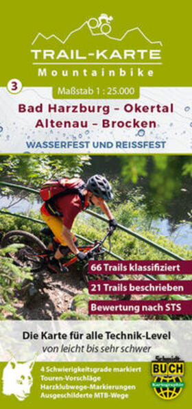 Schmidt | MTB Trail-Karte Harz: Bad Harzburg - Okertal - Altenau - Brocken 1 : 25 000 | Sonstiges | 978-3-945974-20-9 | sack.de