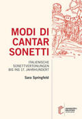 Springfeld |  Modi di cantar sonetti | Buch |  Sack Fachmedien