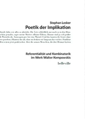 Lesker / Hagestedt |  Poetik der Implikation | Buch |  Sack Fachmedien