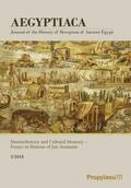 Ebeling |  Aegyptiaca. Journal of the History of Reception of Ancient Egypt / Mnemohistory and Cultural Memory - Essays in Honour of Jan Assmann | Buch |  Sack Fachmedien