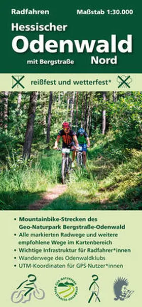 Messer / MeKi Landkarten GmbH / Geo-Naturpark Bergstraße-Odenwald |  Radfahren, Hessischer Odenwald Nord mit Bergstraße 1:30000 | Sonstiges |  Sack Fachmedien