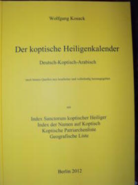 Kosack | Der koptische Heiligenkalender | Buch | 978-3-9524018-4-2 | sack.de