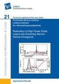 Pietrzak |  Realization of High Power Diode Lasers with Extremely Narrow Vertical Divergence | Buch |  Sack Fachmedien