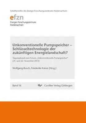 Kaiser |  Unkonventionelle Pumpspeicher - Schlüsseltechnologie der zukünftigen Energielandschaft? (Band 16). Tagungsband zum Forum "Unkonventionelle Pumpspeicher" (21. und 22. November 2013) | Buch |  Sack Fachmedien