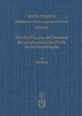 Jas |  Nicolaus Rheginus als Übersetzer der pseudo-galenischen Schrift De historia philosopha | Buch |  Sack Fachmedien