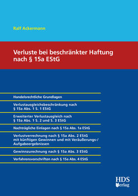 Ackermann | Verluste bei beschränkter Haftung nach § 15a EStG | E-Book | sack.de