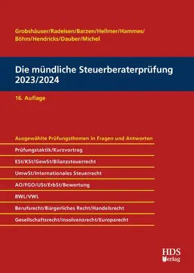 Grobshäuser / Radeisen / Barzen | Die mündliche Steuerberaterprüfung 2023/2024 | Buch | 978-3-95554-870-4 | sack.de