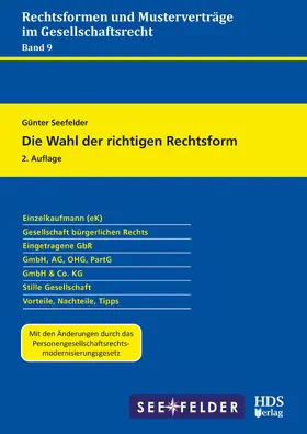 Seefelder | Die Wahl der richtigen Rechtsform | Buch | 978-3-95554-884-1 | www.sack.de