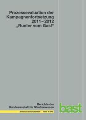 Klimmt / Maurer / Baumann |  Prozessevaluation der Kampagnenfortsetzung 2011 - 2012 "Runter vom Gas!" | Buch |  Sack Fachmedien