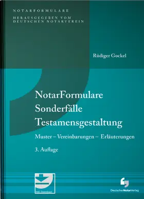 Gockel |  NotarFormulare Sonderfälle Testamentsgestaltung | Buch |  Sack Fachmedien