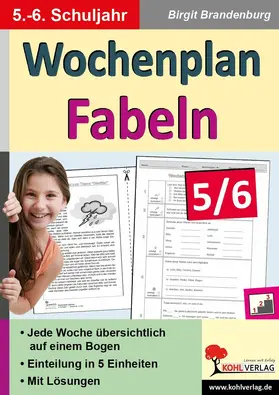 Brandenburg |  Wochenplan Fabeln / Klasse 5-6 | eBook | Sack Fachmedien