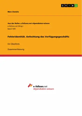 Daniels |  Fehleridentität. Anfechtung des Verfügungsgeschäfts | eBook | Sack Fachmedien