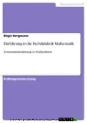 Bergmann |  Einführung in die Fachdidaktik Mathematik | eBook | Sack Fachmedien