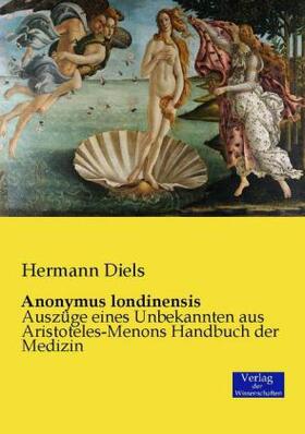Diels |  Anonymus londinensis | Buch |  Sack Fachmedien