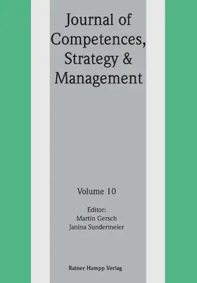 Gersch / Sundermeier |  Journal of Competences, Strategy & Management | Buch |  Sack Fachmedien