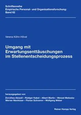 Köhn-Hövel |  Umgang mit Erwartungsenttäuschungen im Stellenentscheidungsprozess | Buch |  Sack Fachmedien