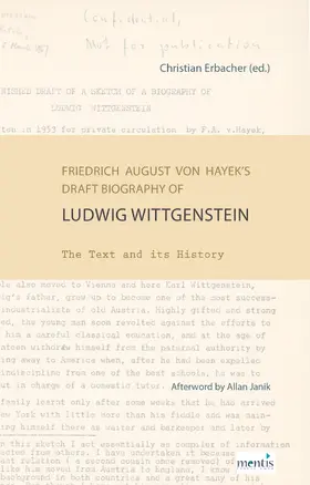 Erbacher / Hayek |  Friedrich August von Hayek's Draft Biography of Ludwig Wittgenstein | Buch |  Sack Fachmedien