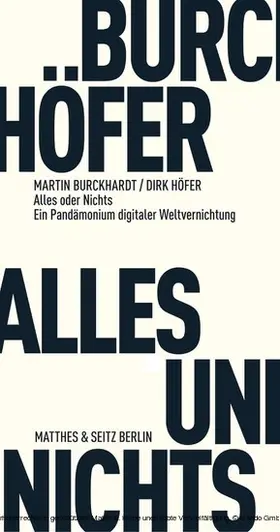 Burckhardt / Höfer |  Alles und Nichts | eBook | Sack Fachmedien