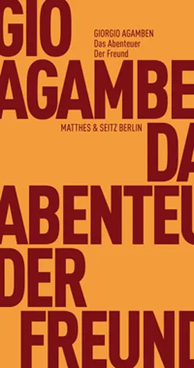 Agamben | Das Abenteuer. Der Freund | Buch | 978-3-95757-340-7 | www.sack.de