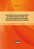 Frank |  Unterschiede und Gemeinsamkeiten im Denken Hannah Arendts und Jean-Jacques Rousseaus bezüglich Pluralität, Freiheit und Souveränität | Buch |  Sack Fachmedien