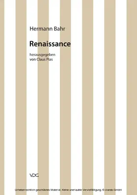 Bahr / Pias |  Hermann Bahr / Renaissance | eBook | Sack Fachmedien