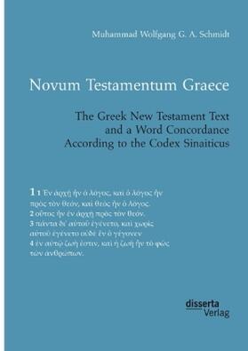 Schmidt |  Novum Testamentum Graece. The Greek New Testament Text and a Word Concordance According to the Codex Sinaiticus | Buch |  Sack Fachmedien