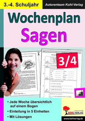 Wochenplan Sagen / Klasse 3-4 | E-Book | www.sack.de