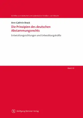 Brock |  Die Prinzipien des deutschen Abstammungsrechts | eBook | Sack Fachmedien