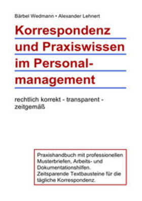 Wedmann / Lehnert / Wedmann-Tosuner | Korrespondenz und Praxiswissen im Personalmanagement | Buch | 978-3-96229-149-5 | sack.de