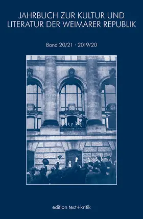  JAHRBUCH ZUR KULTUR UND LITERATUR DER WEIMARER REPUBLIK | Buch |  Sack Fachmedien