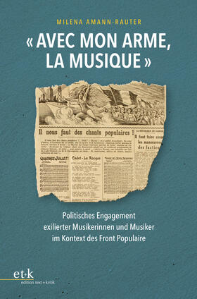 Amann-Rauter |  "Avec mon arme, la musique" | Buch |  Sack Fachmedien