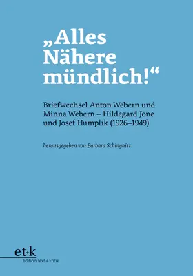 Schingnitz |  "Alles Nähere mündlich!" | Buch |  Sack Fachmedien