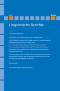 Steinbach / Meister / Grewendorf |  Linguistische Berichte Heft 273 | Buch |  Sack Fachmedien