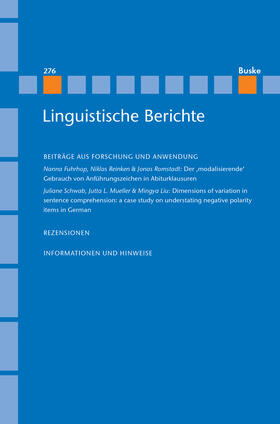 Steinbach / Meister / Grewendorf | Linguistische Berichte Heft 276 | Buch | 978-3-96769-284-6 | sack.de