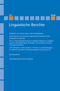 Steinbach / Meister / Grewendorf |  Linguistische Berichte Heft 277 | Buch |  Sack Fachmedien