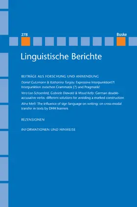 Steinbach / Meister / Grewendorf |  Linguistische Berichte Heft 278 | Buch |  Sack Fachmedien