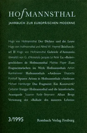 Neumann / Renner / Schnitzler |  Hofmannsthal Jahrbuch zur Europäischen Moderne | Buch |  Sack Fachmedien