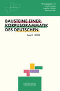 Konopka / Wöllstein / Felder |  Bausteine einer Korpusgrammatik des Deutschen | Buch |  Sack Fachmedien