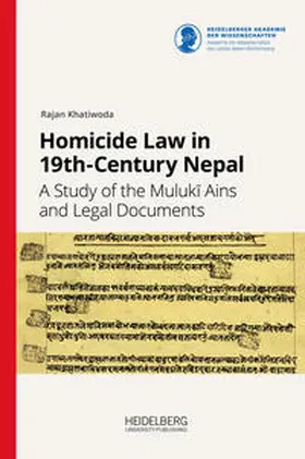 Khatiwoda |  Homicide Law in 19th-Century Nepal | Buch |  Sack Fachmedien