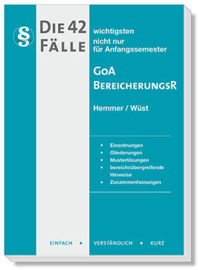 Hemmer / Wüst / d'Alquen | Hemmer, K: Die 42 wichtigsten Fälle GoA/Bereicherungsrecht | Buch | 978-3-96838-018-6 | sack.de